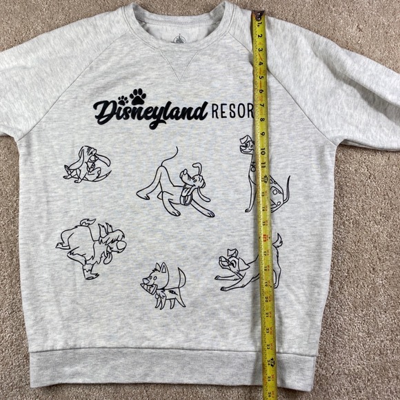 Disneyland Resort Dogs Sweatshirt Gray Crewneck Graphic Print Size Medium - Picture 6 of 9